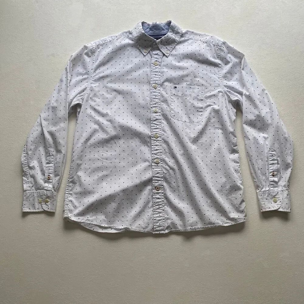 Tommy Hilfiger Classic Fit Polka Dot Button Down Shirt Men’s L/G